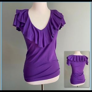 Lauren purple ruffled t shirt